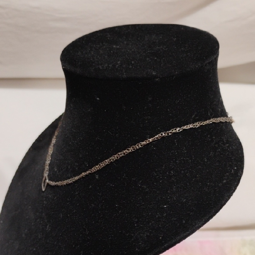 SALE! Adina 925 Sterling Silver Square/Double Chain Vintage Necklace - Picture 8 of 12